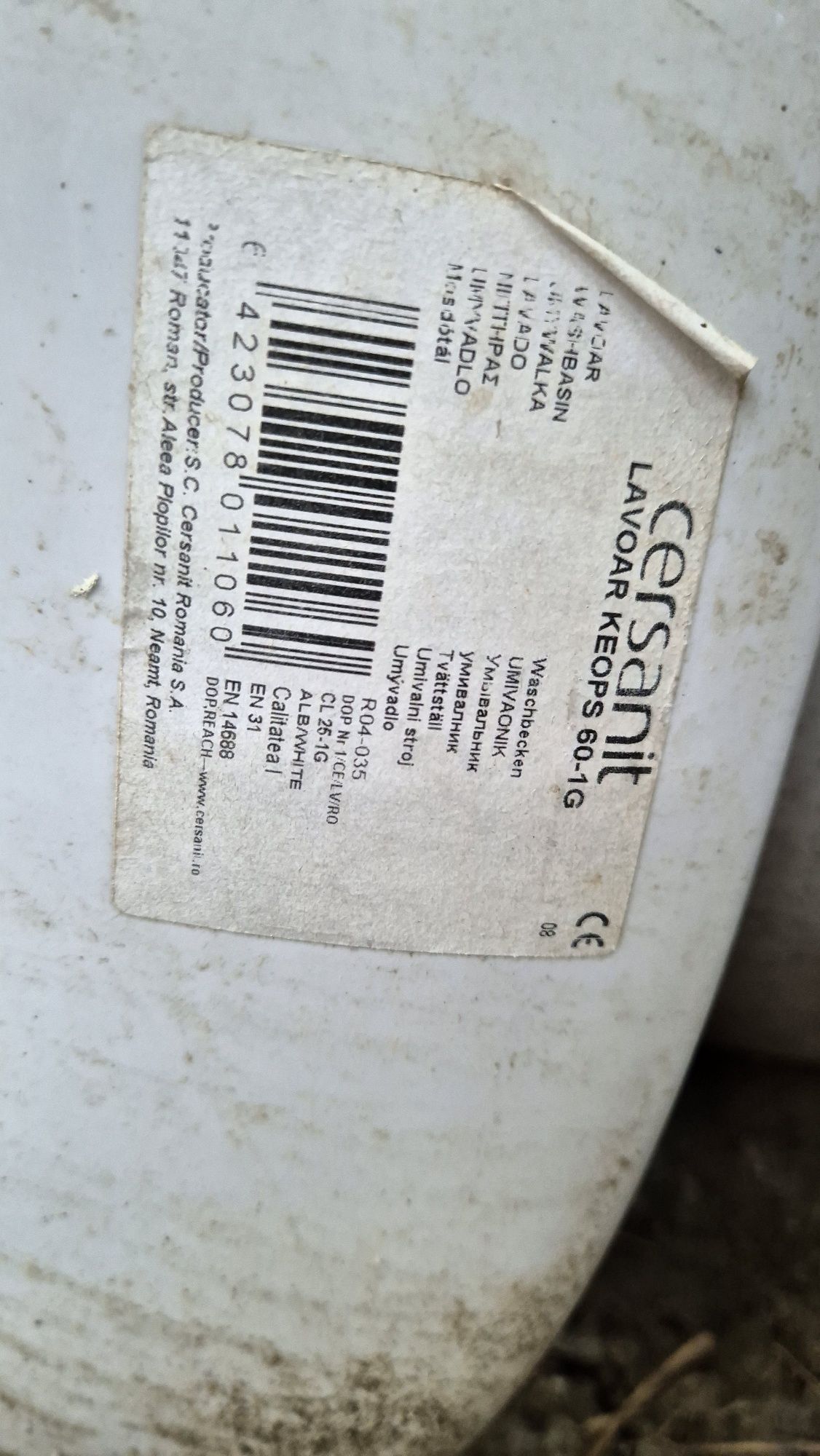 Lavoar Baie Cu Piedestal Cersanit 60cm