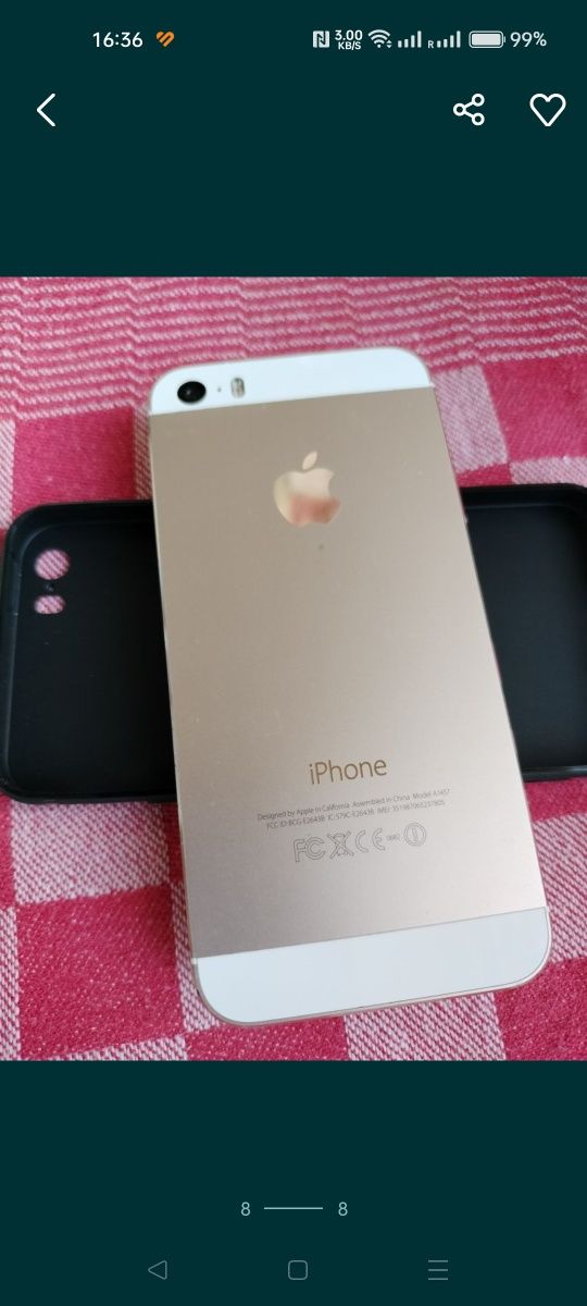 iPhone 5S 16GB, baterie noua înlocuită în service,folie ecran