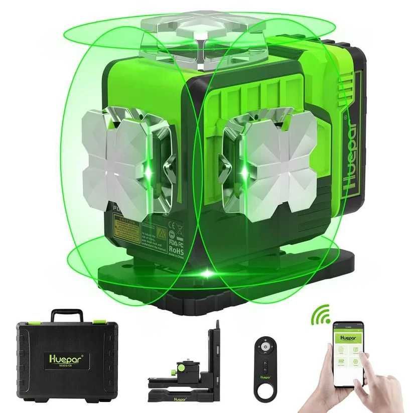 Топовый лазерный уровень Huepar P04CG (Lazerniy uroven) (в рассрочку)