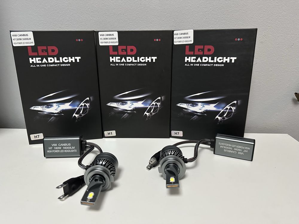 Set 2 Becuri Auto H7 Led, V68, Canbus, 180W,16000 lm ~ Promotie !!!