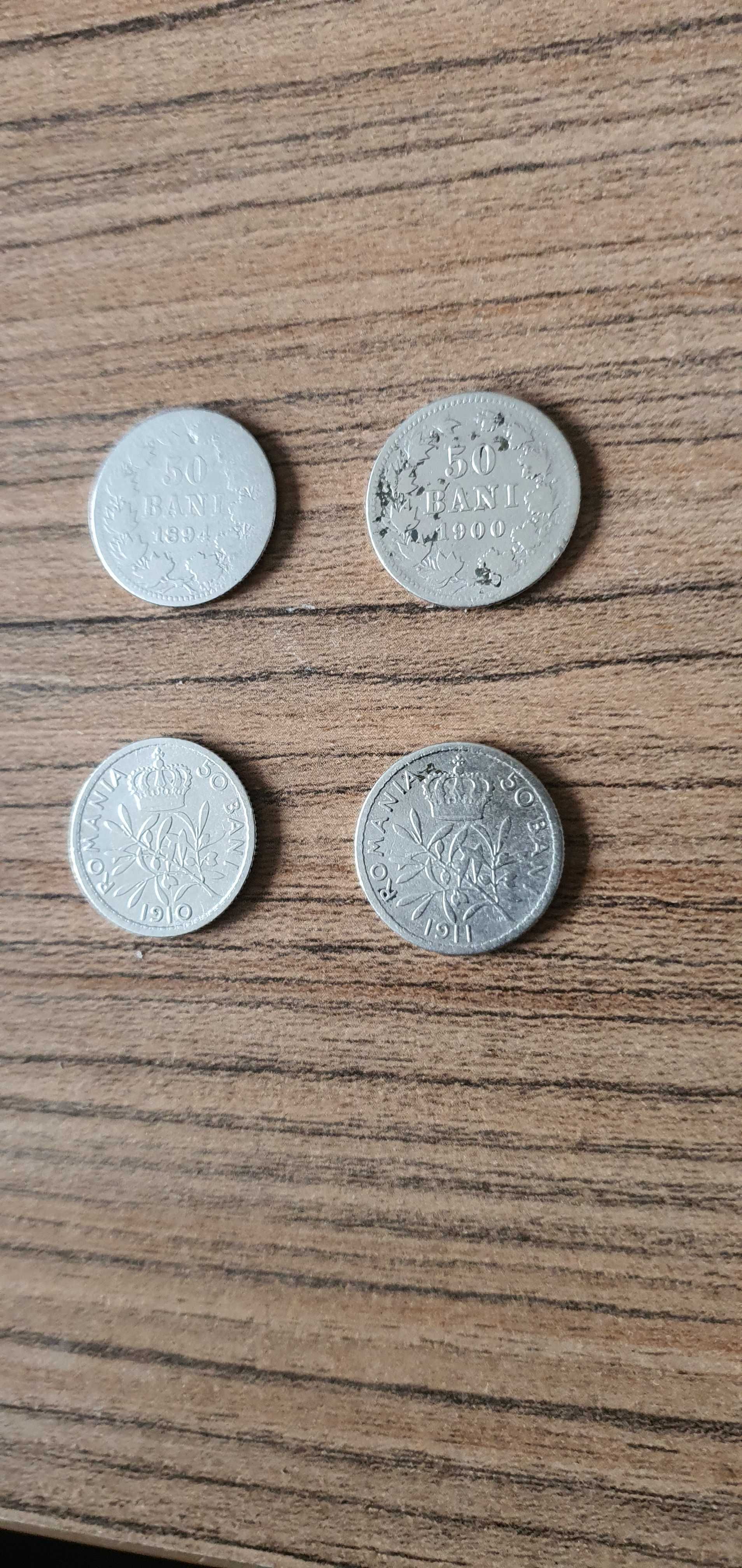 50 Bani Argint 1894, 50 Bani Ag 1900, 50 Bani Ag 1910,50 Bani 1911