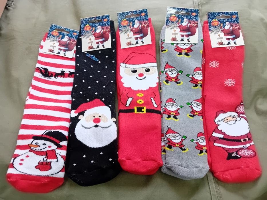 Коледни детски термо чорапи 14 см - за 2 години, 16 см - 3, 4 години,