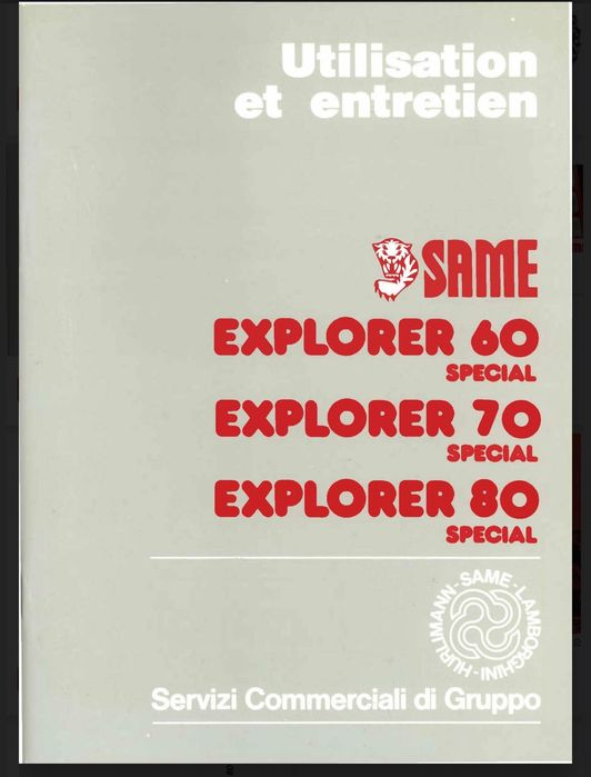 Manuale de  utilizare SAME EXPLORER 60, 70, 80 SPECIAL