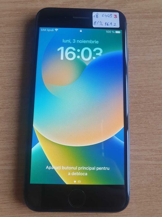 iPhone 8 folosit 64 GB impecabil