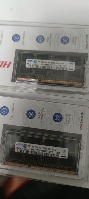 Продам ОЗУ 2шт по  2 гб для ноута