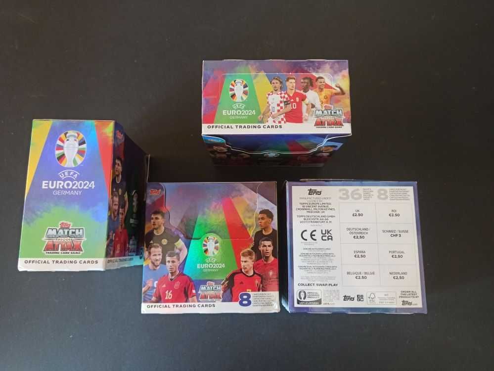 Cutie sigilata cu 36 de pliculete Topps Match Attax Euro 2024