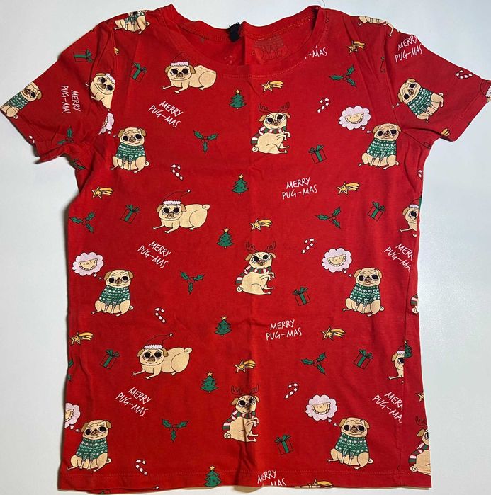 tricou rosu cu specific de Craciun