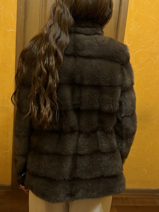 Норковая шуба карамельный