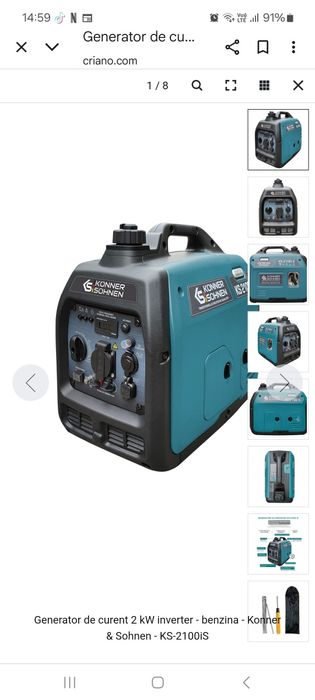 Generator de curent 2 kW inverter , benzina , Konner & Sohne