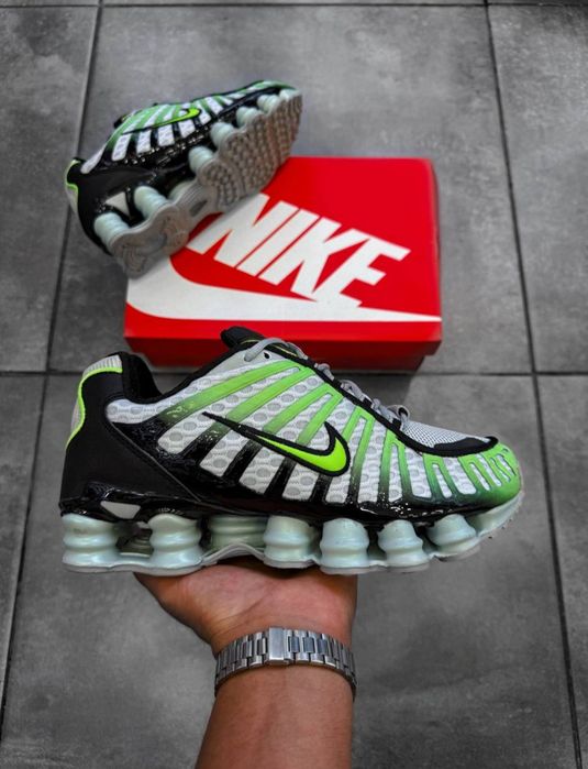 Nike Shox TL - Сиво, черно и неоново зелено мъжки маратонки
