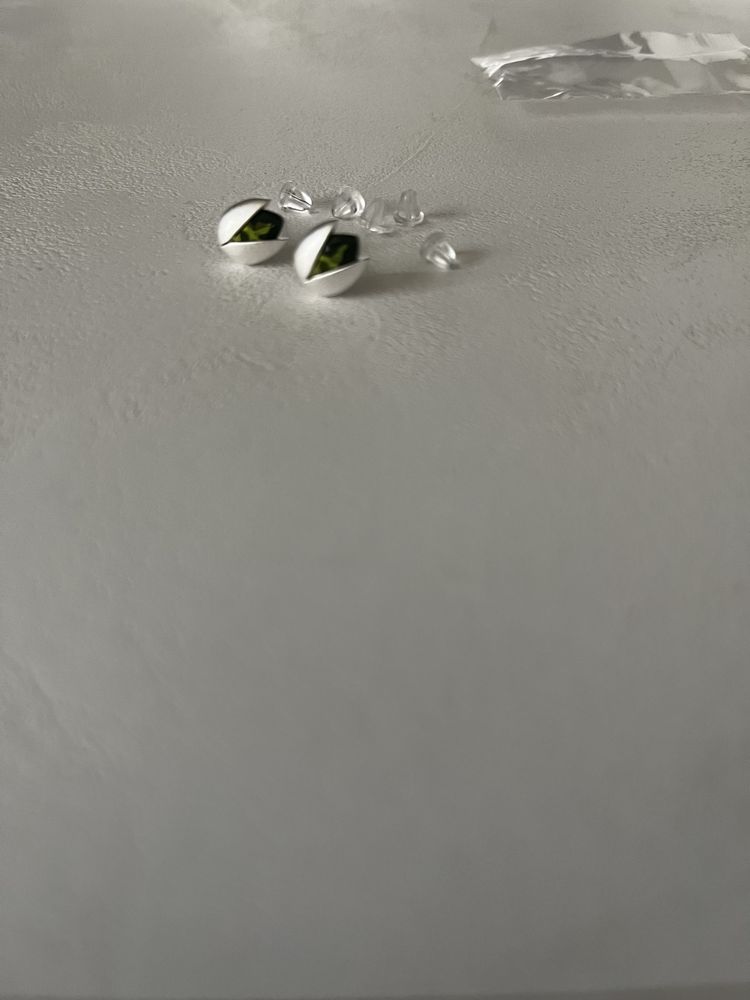 Сребърни обици Pistachio