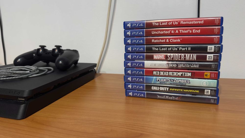 Vand PS4 Slim 1TB + 10 Jocuri TOP – (SCHIMB CU PS5)
