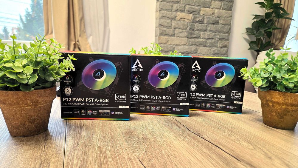 3 x Arctic Fan 120mm P12 PWM PST A-RGB (Black) Вентилатори
