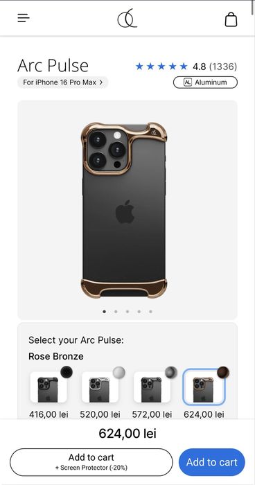Husa Arc Pulse Rose gold Iphone 16 pro max