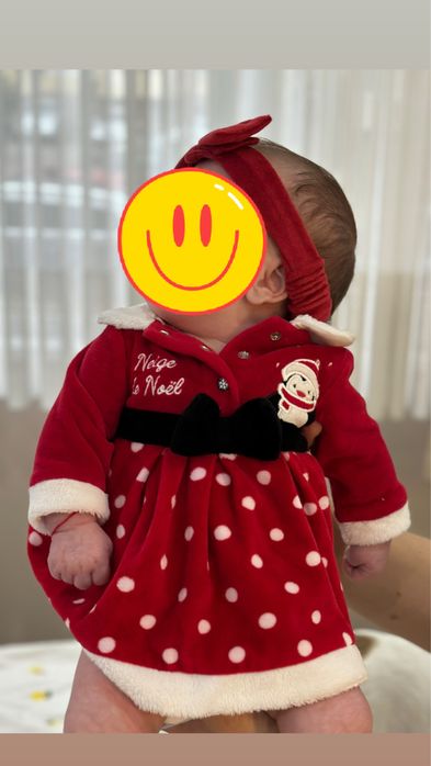 Коледна рокля за новородено