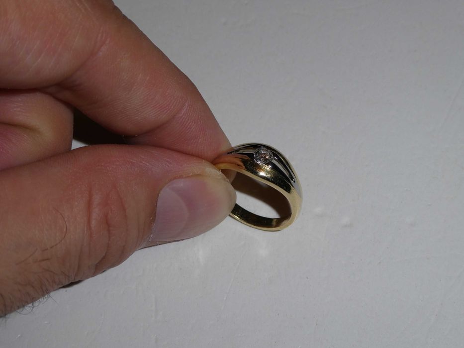 INEL AUR 18K + 1 Diamant = 0.25ct. - Model Deosebit - Vintage - 4.7g !