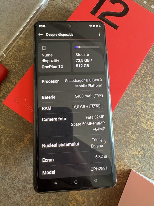 Oneplus12 16 gb ram si ceas