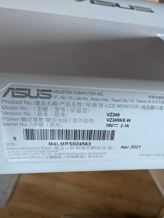 Vand monitor ASUS VZ249HE-W