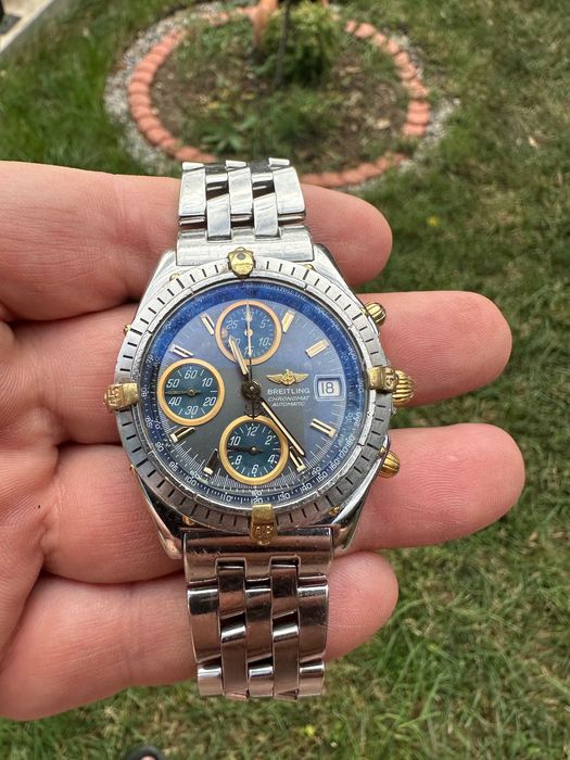 Брайтлинг мъжки часовник хронограф.18к злато стомана.Breitling