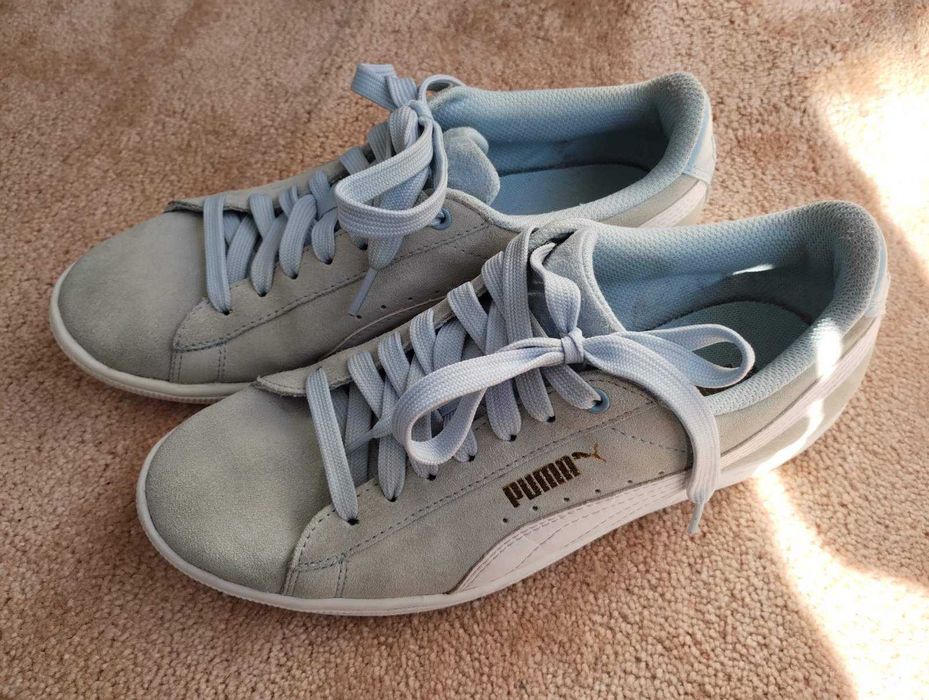 Дамски кецове Puma, естествен велур, светлосини, номер 37.5