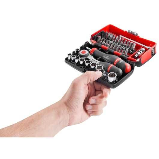 Set de tubulare si biti cu clichet FACOM,R.360NANO 1/4",38buc,sigilat