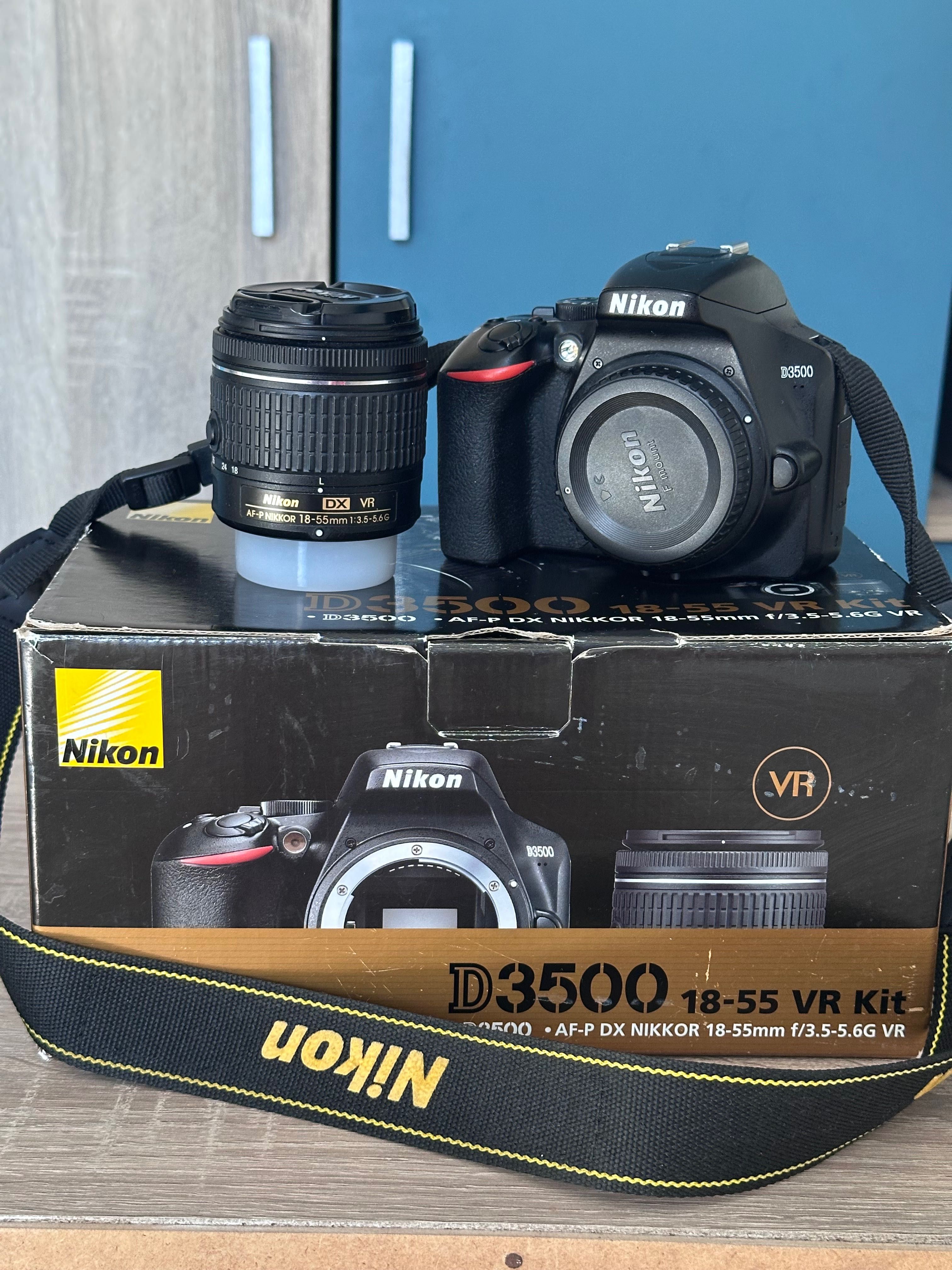 Nikon 3500d обектив 18-55 vr kit (450) лева