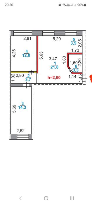 3х комнатная квартира 20 микрорайон