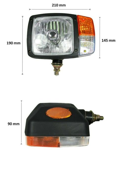 Ляв Кристален Фар с Кабел За Трактор,Комбайн,Фадрома,Снегорин и др