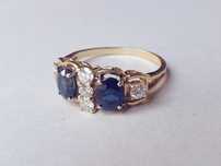 Inel aur 18K cu 2.20ct safire si 0.60ct diamante naturale