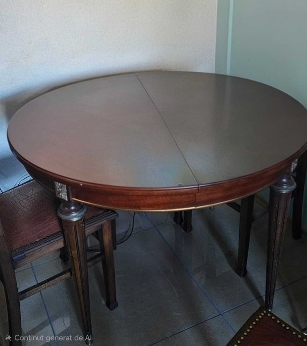 masa rotunda din lemn de trandafir si 4 scaune