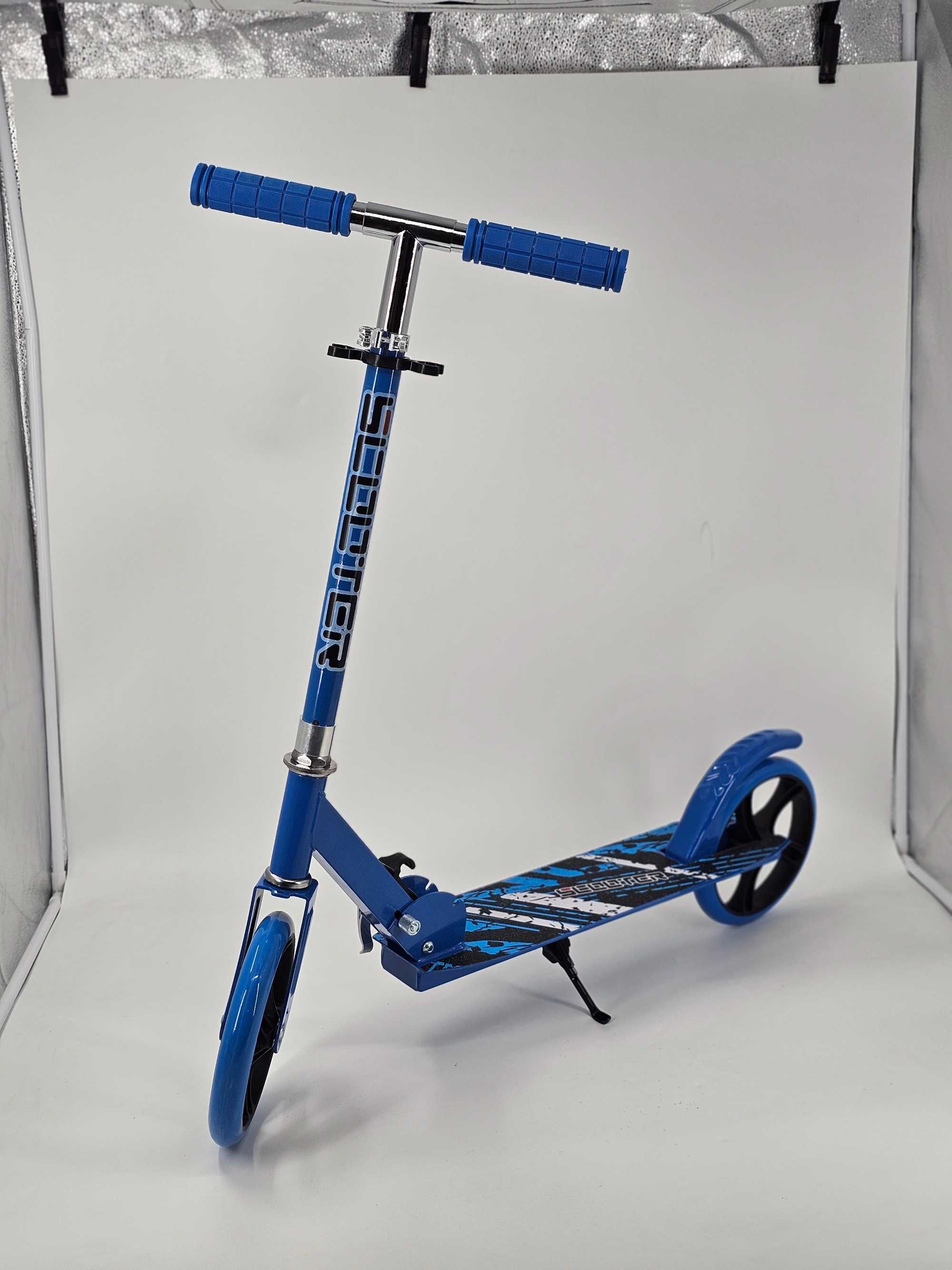 Тротинетка детска сгъваема скутер scooter синьо алуминиева триколка