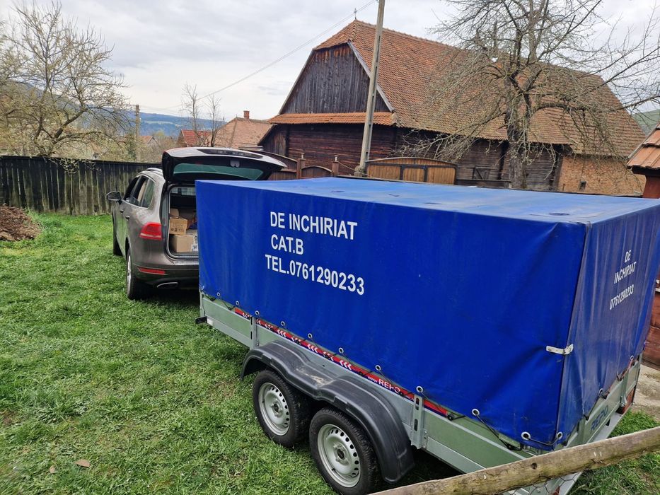 Inchiriere remorca 750 kg 3 metri. de volum se conduce cu B