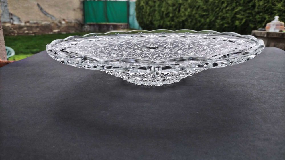 Голяма френска фруктиера от кристално стъкло