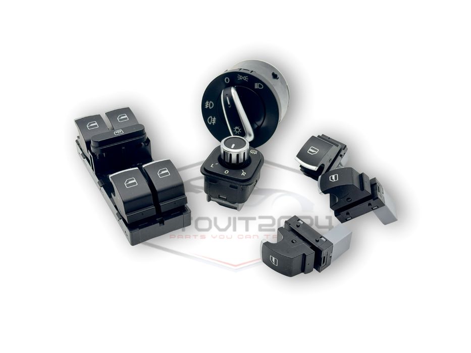 Конзола стъкла, копчета, бутони, VW, ключ за фарове, passat, golf