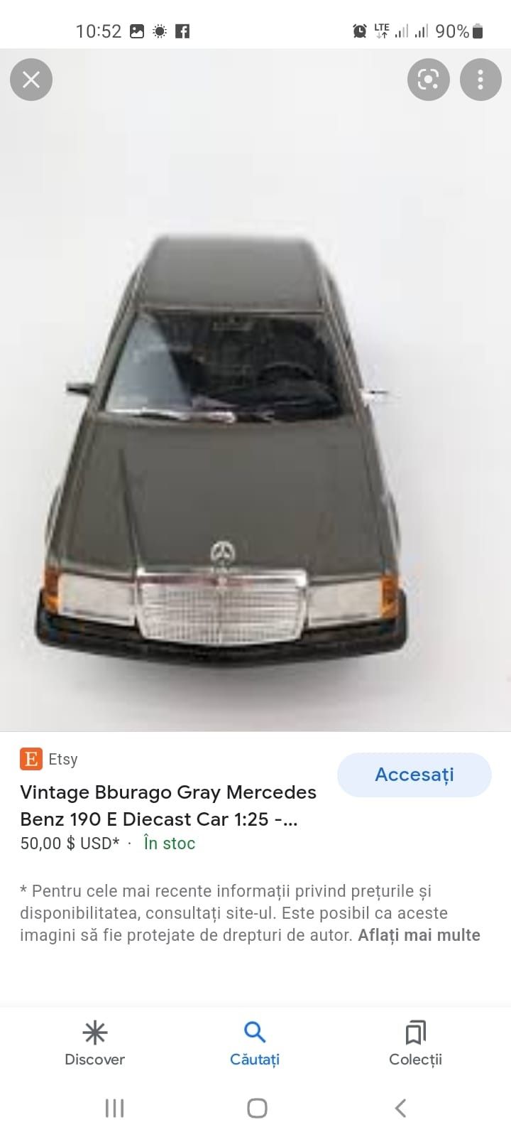 Masinuta colectie Mercedes-Benz 190E 1/25 Bdurago ytali
