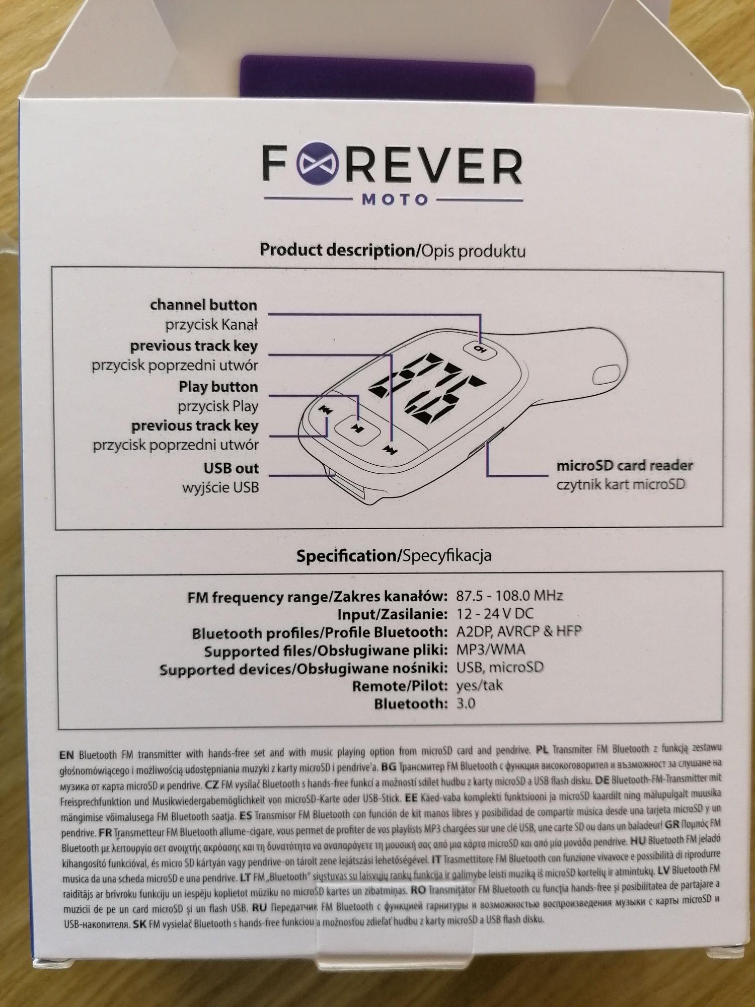 Modulator FM Bluetooth mașina MP3