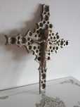 rar bronz masiv MidCentury Brutalist Cruce Crucifix  Germany1960