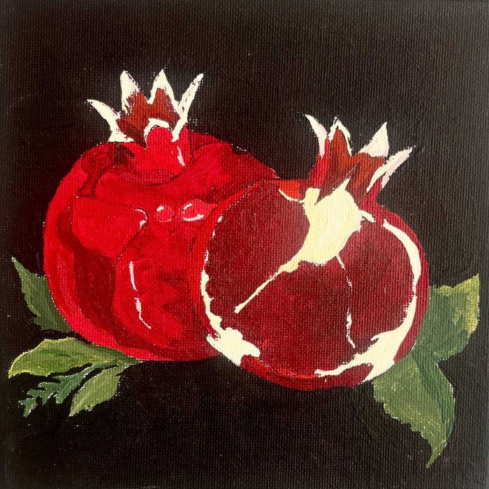 Картина акрилом "Гранат"