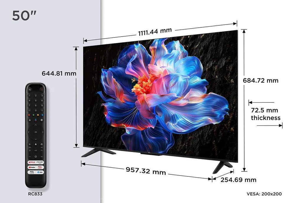 ТЕЛЕВИЗОР TCL 50 4K HDR LED/  есть в наличии +доставка ГАРАНТИЯ ЕСТЬ!!