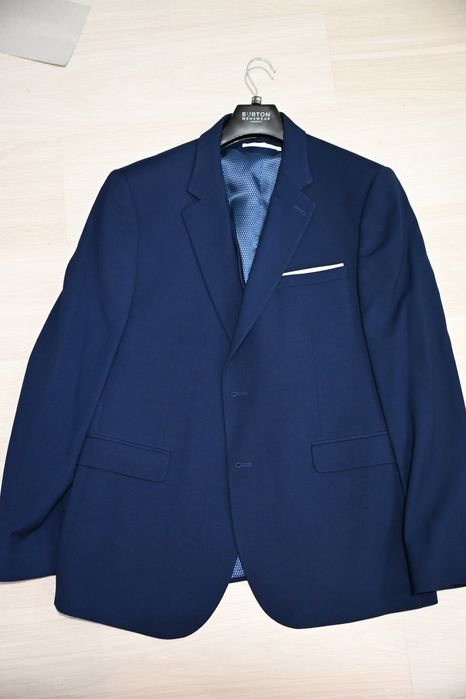 Sacou cu vestă Burton Menswear London 56 albastru nou