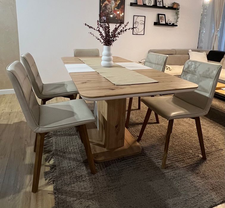 Трапезна маса 120/160 см с 4 стола