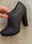 Botine negre cu strasuri
