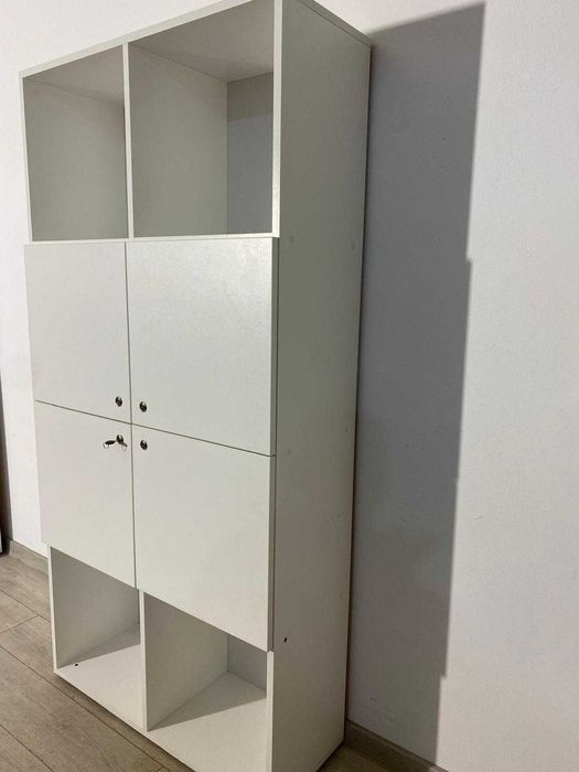 Dulap Depozitare cu Rafturi și Uși; Bibliotecă; Fișet Birou cu Rafturi