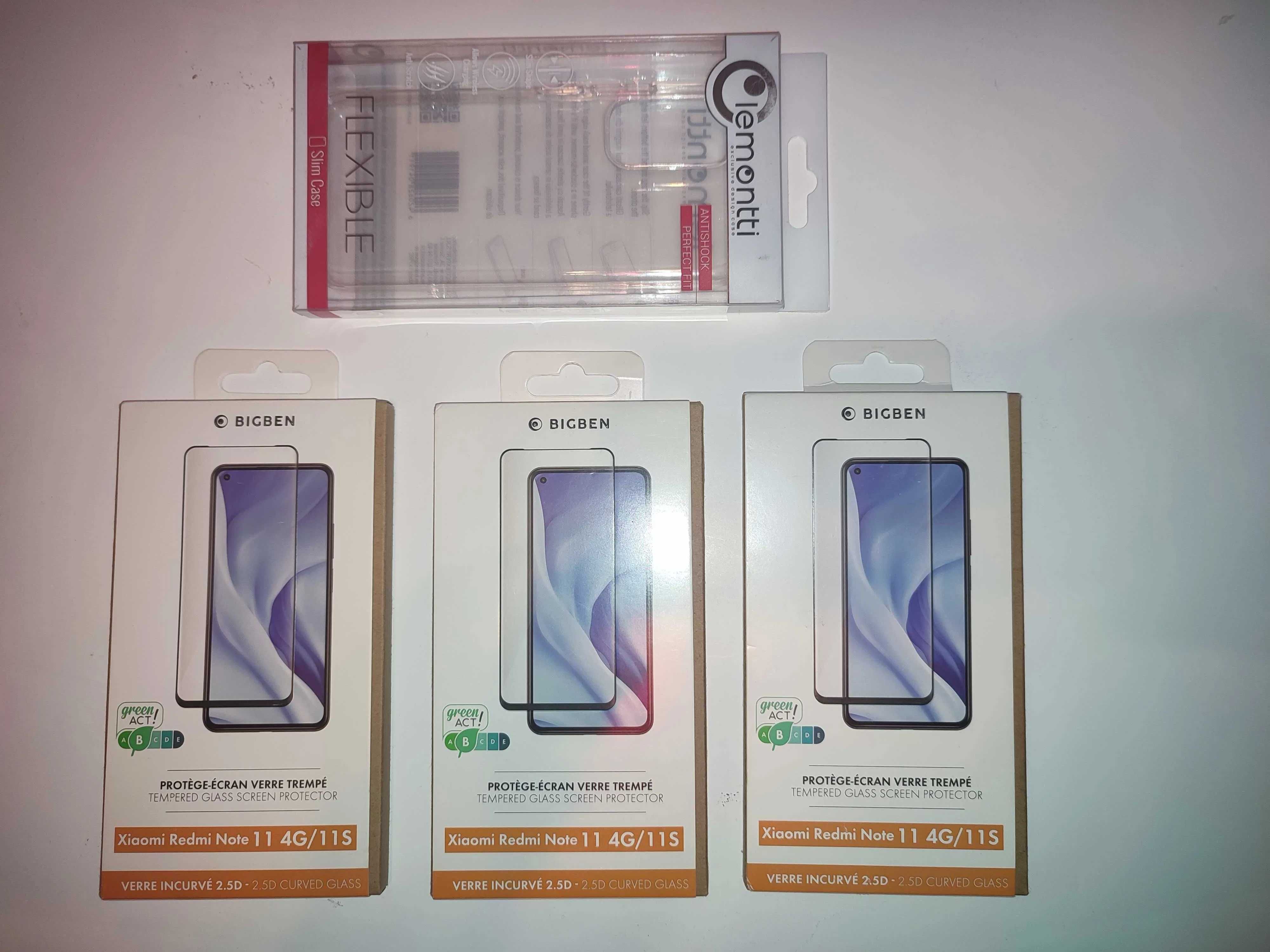 Set 3x folie sticla +husa Xiaomi Redmi Note 11