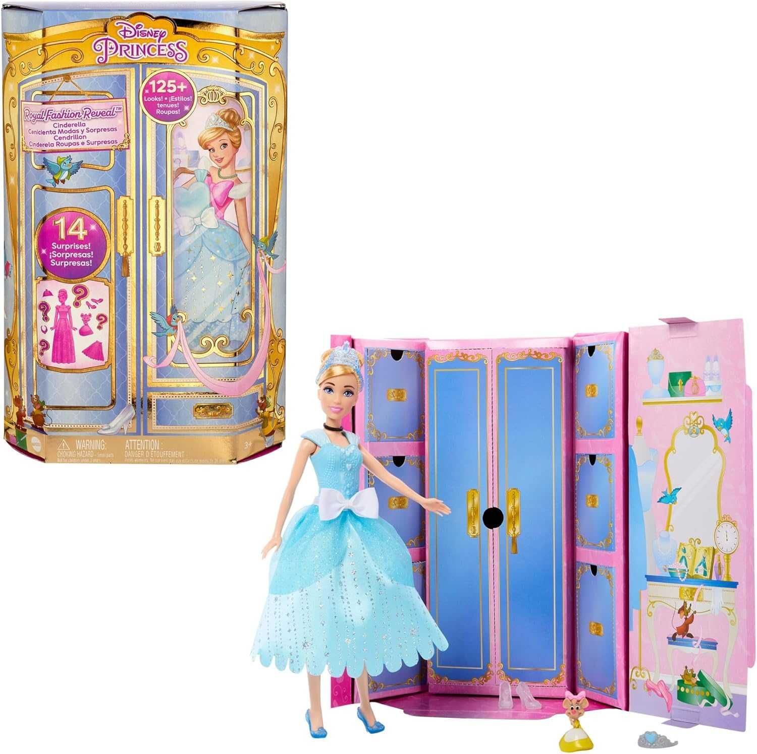 Кукла Disney Princess Пепеляшка с кралска рокля гардероб и аксесоари