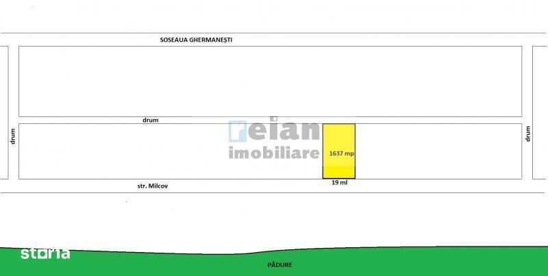 Snagov Ghermanesti - Teren 1637 Mp, Deschidere 19 M, Toate Utilitatile