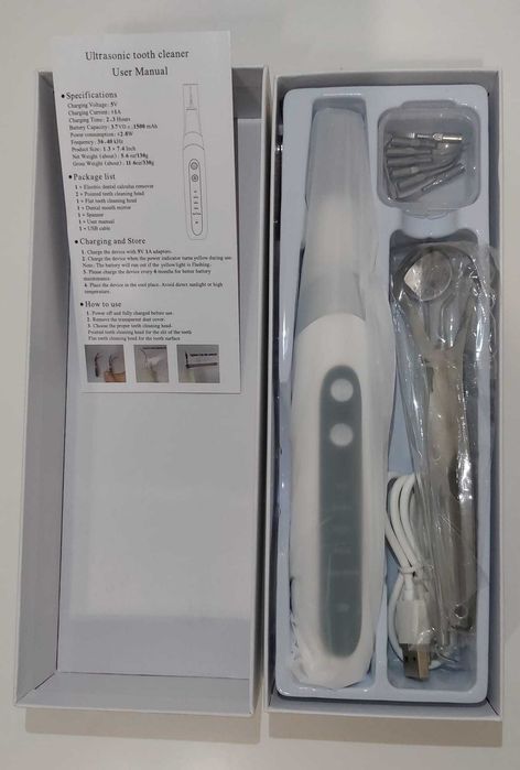 Aparat Detartraj – Nou, 5 Intensități, Rezistent la Apă, 8 Capete