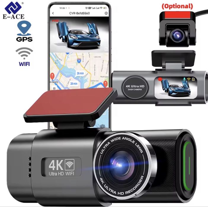 Camera auto 4K fata FHD Spate GPS Kit alimentare