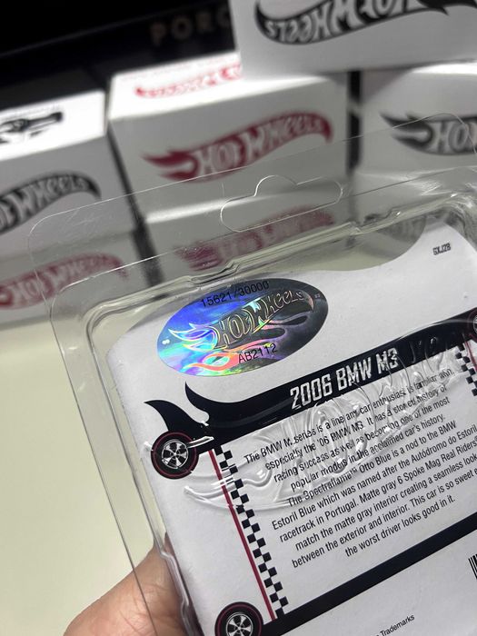 BMW M3 2006 albastru Hotwheels RLC numar 15621/30000 premium