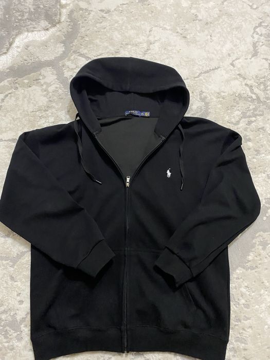 Polo zip hoodie black